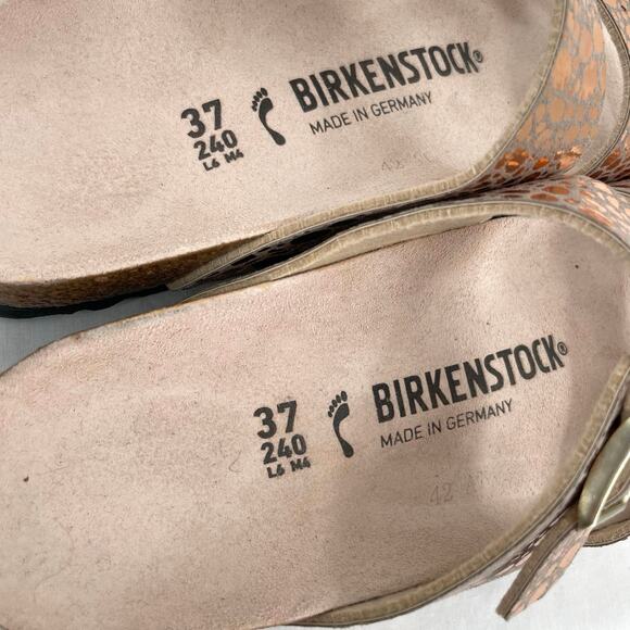 Birkenstock Sydney Sandal Copper Pebble Metallic Stones Suede Lined EU 37 | US 6 - Picture 7 of 8